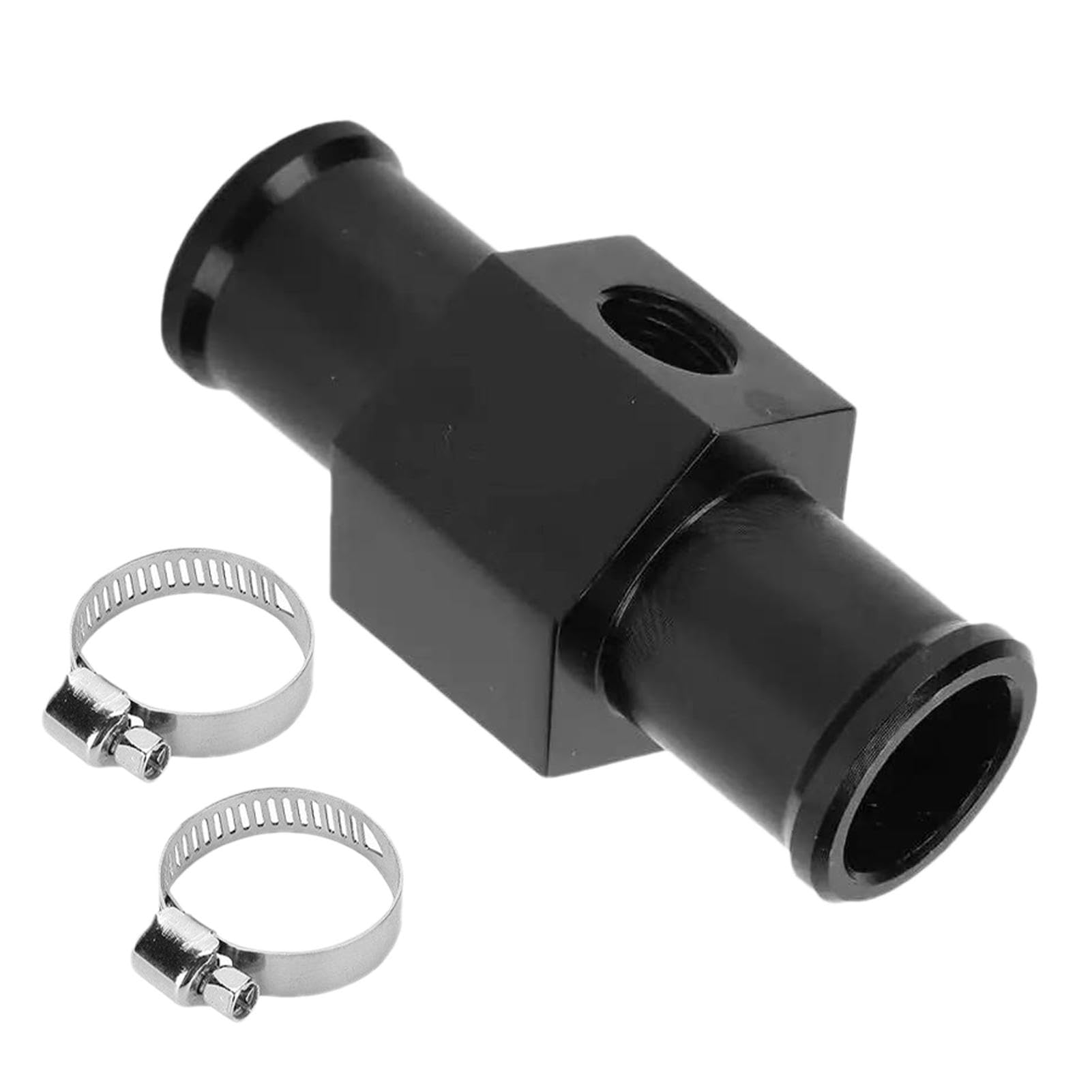 20 mm Sensor-Messgerät, Heizkörperschlauch-Adapter, Wassertemperatur-Verbindungsrohrtemperatursensor, Messgerät, Heizkörperschlauch-Adapter mit 2 Klemmen, Aluminiumlegierung, Wassertemperaturmesser,