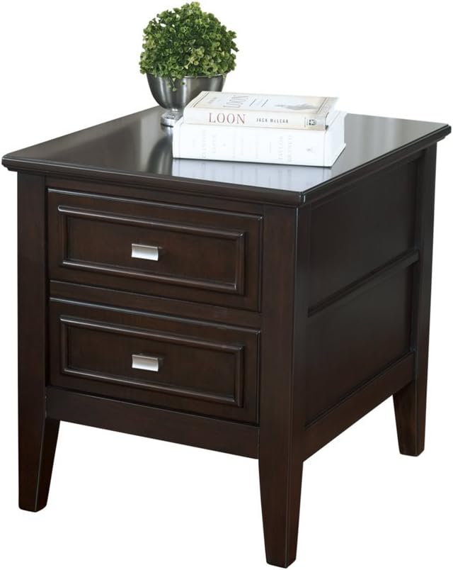 Ashley Furniture Signature Design - Larimer End Table - 1 Drawer - Chair Side Accent Table - Rectangular Dark Brown