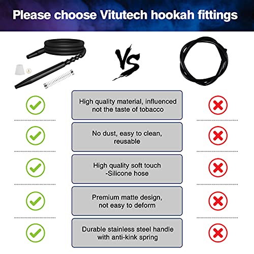 vitutech Shisha Schlauch Set, Shisha Zubehör Set mit M16 Gewinde Schlauchadapter+18/8 Schliff Endstück +Mundstück… – Bild 8
