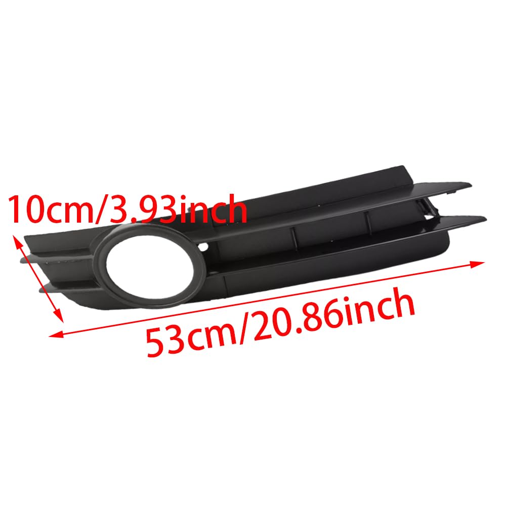 Riloer Couverture de Grille de Pare-chocs de Voiture pour Feu de Brouillard, Couverture de Grille de Pare-chocs de Feu de Brouillard Avant, Noire, Couvertures de Feu de Brouillard Compatibles avec