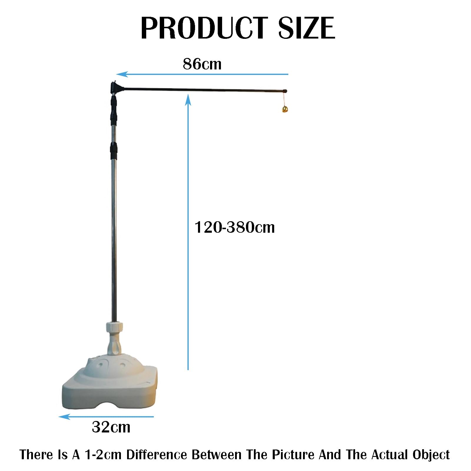 Comprobador De Salto Vertical, Herramienta De Entrenamiento De Salto Vertical Ajustable De 120 A 380 Cm, For Adultos Y Adolescentes, Herramientas De Medición De Salto De Voleibol Y Baloncesto