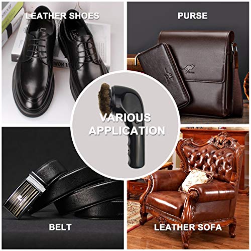 Electric Shoe Shine Kit, Portable Handheld Electric Shoe Polisher Brush Shoe Shiner Dust Cleaner Wireless Leather Care Kit for Shoes, Bags, Sofa
