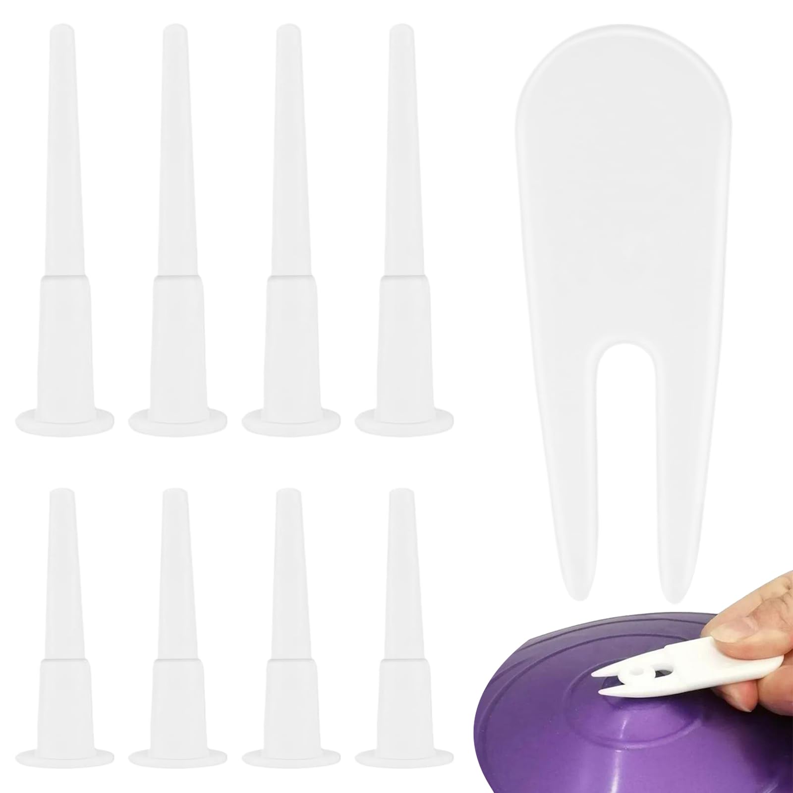8 Piezas Kit De Repuesto Para Tapón De Bola Para Ejercicios, Bola De Yoga, Tapón De Aire, Tapón De Aire De La Bola De Fitness, Con 1 Pieza De Dispositivo De Extracción