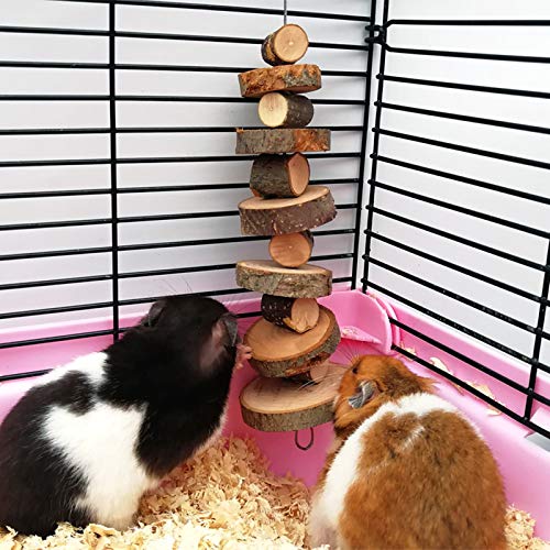 LMYKH Kaninchen Kauspielzeug, Hamster Spielzeug mit apfelstäbchen Timothy Heu Sticks, Kleintiere Molar Zubehoer für Meerschweinchen, Chinchilla, Hasen
