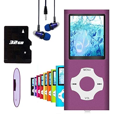 MP3 Player / MP4 Player, Hotechs MP3 Music Player with 32GB Memory SD Card Slim Classic Digital LCD 1.82'' Screen Mini USB Port with FM Radio, Voice Record Cover