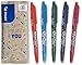 PILOT - Lot de 5 Frixion Ball - Stylo effaçable à encre thermosensible - Stylo roller rechargeable avec du plastique recyclé - 1 Orange, 1 Turquoise, 1 Bleu, 1 Vert, 1 Rose - Pointe moyenne