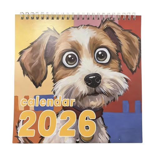 Calendario para perros, lindo planificador de cachorros de dibujos animados, calendario familiar de 12 meses, para el hogar, escuela, escritorio, programación diaria, seguimiento de vacaciones