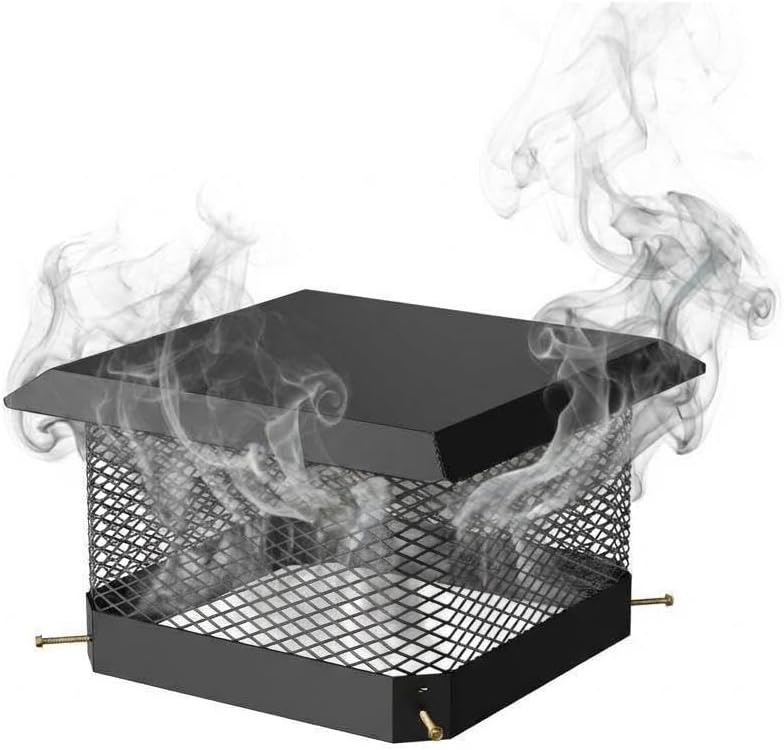 GarveeHome Heavy-Duty 18x18 Inch Chimney Cap - Galvanized Steel Fireplace Cover with Weatherproof Hood, Easy Bolt-On Install for Wood Stove & Single Flue