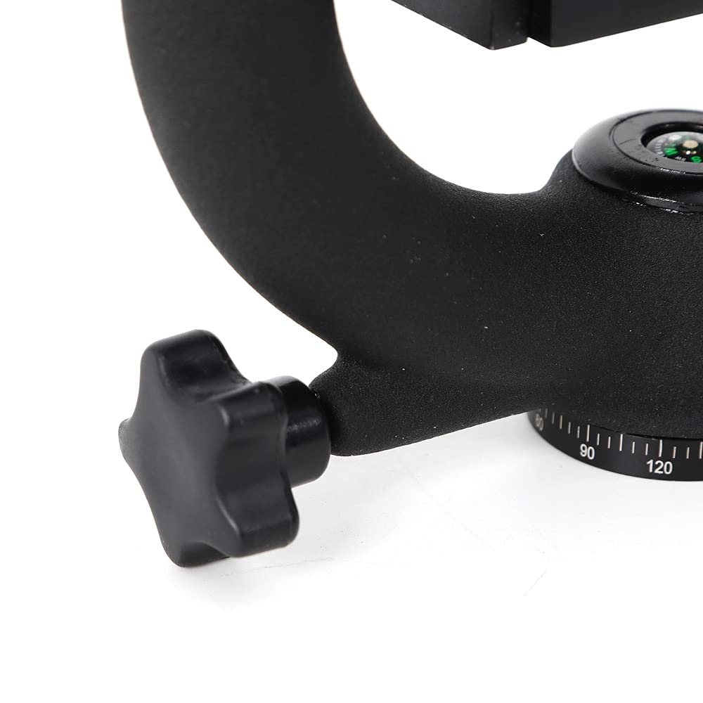 Tripod Head 360° Tripod Panoramic Gimbal Pan Head Ball Mount 22 x 8 x 21 cm, soporte de estructura suave panorámico tripod Head para cámara de telefoto, color negro, DENGFEN