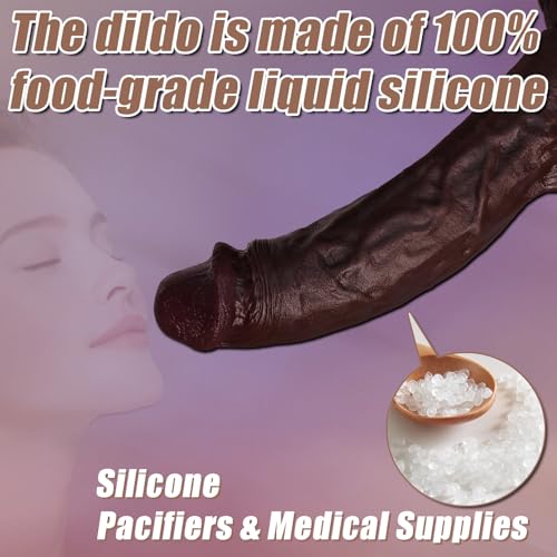 9″ Realistic Skin Touch Black Dildo, Thick Big Soft Anal Dildos Adult Toy - Image 5