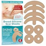 HSKLOCK Silicone Scar Sheets, Silicone Scar Tape, Reusable Medical Grade Silicone Scar Sheets for Breast, 8 Pcs