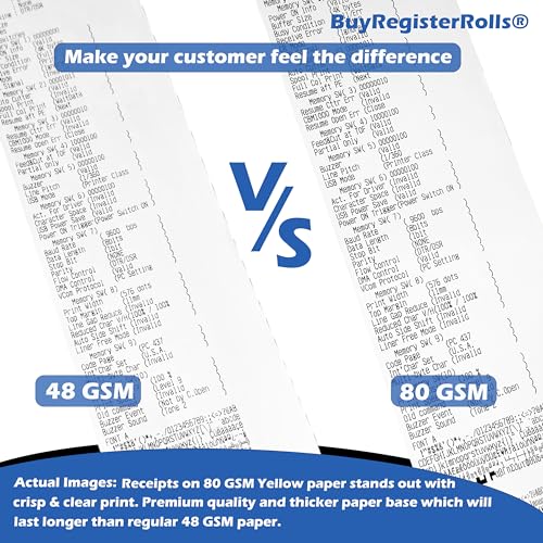 80 GSM Extra Thick Paper (50 Rolls) 3 1/8 x 230 Thermal Paper Receipt Rolls (Heavy Thermal Lenght 200-230ft) fits all Clover POS Cash Register Printers Thermal Paper from BuyRegisterRolls by BuyRegisterRolls - Image 3