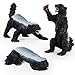 LC JoyCre 3PCS Wild Badger Plastic Figurines Honey Badger Toys Figure Badger Figurines Set Collection for Kid Boys Girls