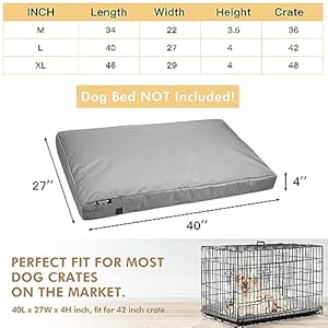 Dog-Bed-Cover-Replacement-Washable-Waterproof-Large-Pet-Canvas-Dog-Crate-Kennel-Removable-Covers-with-Zipper-40x27x4-InchesGray - Cucciolini Doodles   Dog-Bed-Cover-Replacement-Washable-Waterproof-Large-Pet-Canvas-Dog-Crate-Kennel-Removable-Covers-with-Zipper-40x27x4-InchesGray