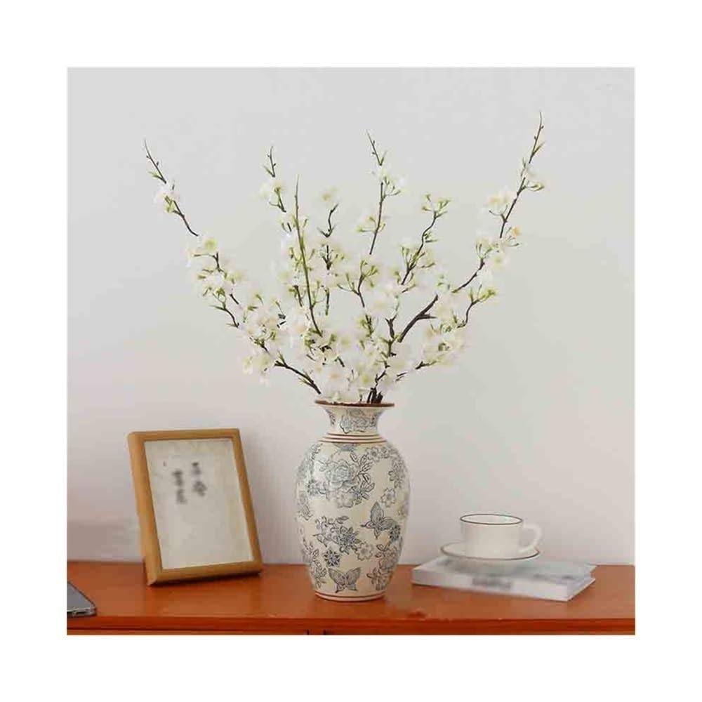 Z4T8M2K6G5 Artificial floral arrangement Peach Blossom Branch Fake Flower Arrangement Living Room Home Dining Table Simulation