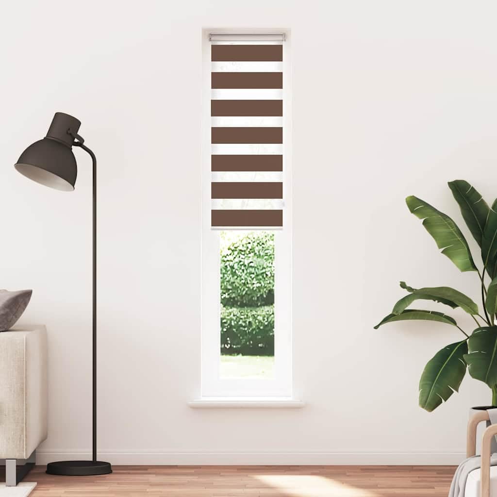 Tenda a rullo zebrata, 45 x 230 cm, poliestere | Due strati traslucido e opaco, montaggio con viti o senza foratura, catena regolabile, facile da pulire