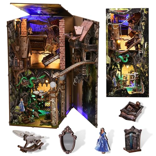 CCCDF Book Nook Kit, Booknook Kit with Dust Cover for Adult DIY Miniature House Kit 3D Wooden Puzzle...