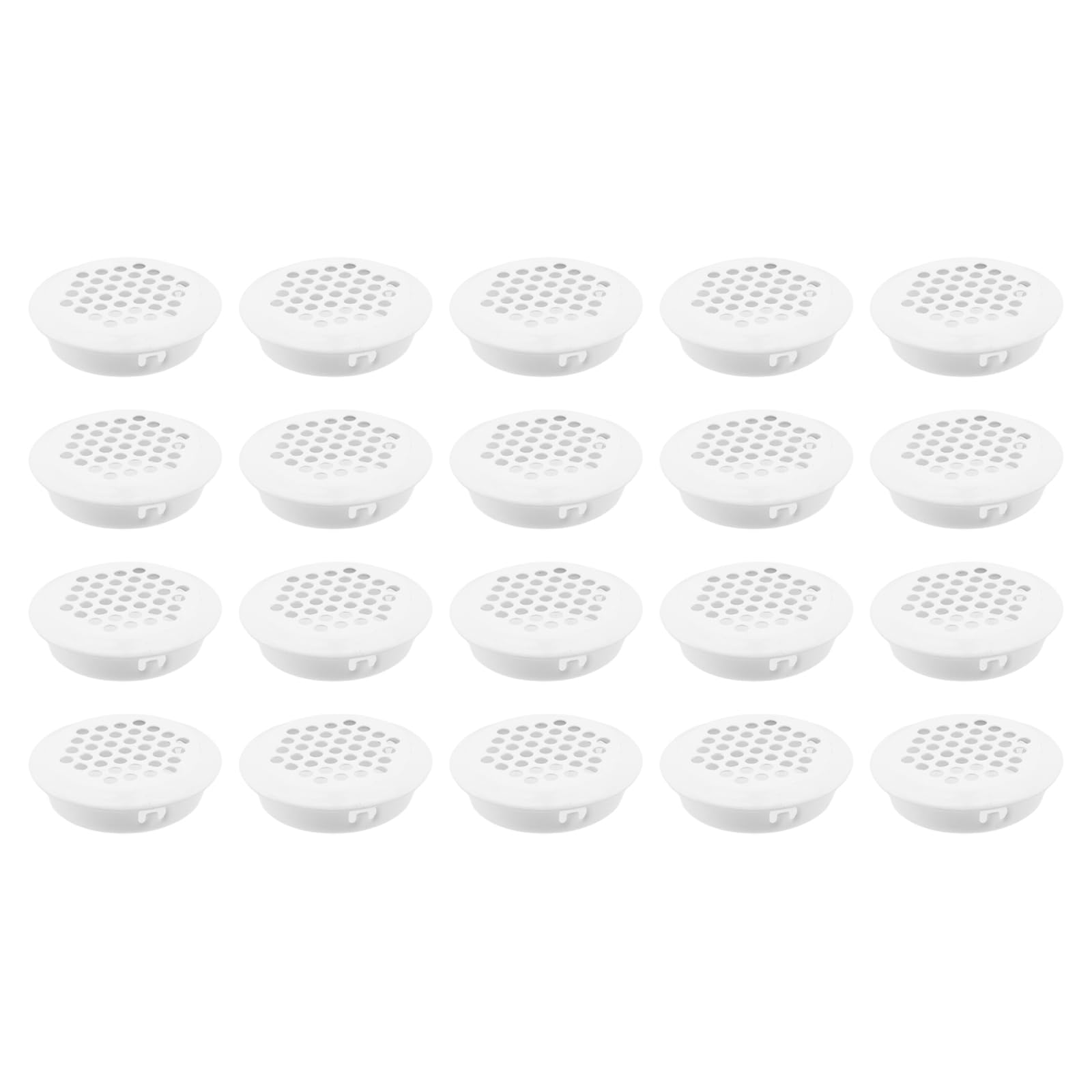Grille d'aération circulaire anti-humidité en acier inoxydable blanc 35 mm Semetall (20 pièces)
