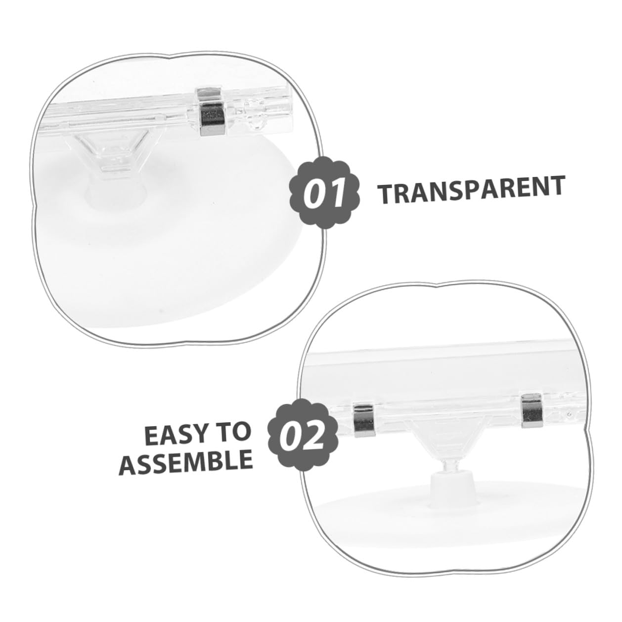 20 Stück Transparente Preisschildhalter aus Kunststoff Doppelseitige Etikettenclips für Tischnummern Visitenkarten und Displays