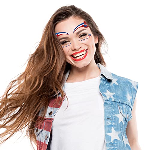 4Th Of July Temporary Tattoo Independence Day Face Tattoo Supplies Patriotic Fake Tattoos Party Favors Cheerleader Waterproof Celebration Fake Tattoos Tattoo Stickers Body Decorations Accessories10Pcs #TOP4