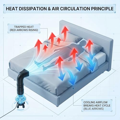 ANIMOASIS Bed Cooling Fan Under Sheets