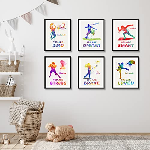 Luodroduo Sports Wall Art Posters Watercolor Spots Wall Decor Prints Motivational Quote Room Decor Photo Pictures For Kids Boys Nursery Bedroom Decorations (8"X10" Unframed) #TOP5
