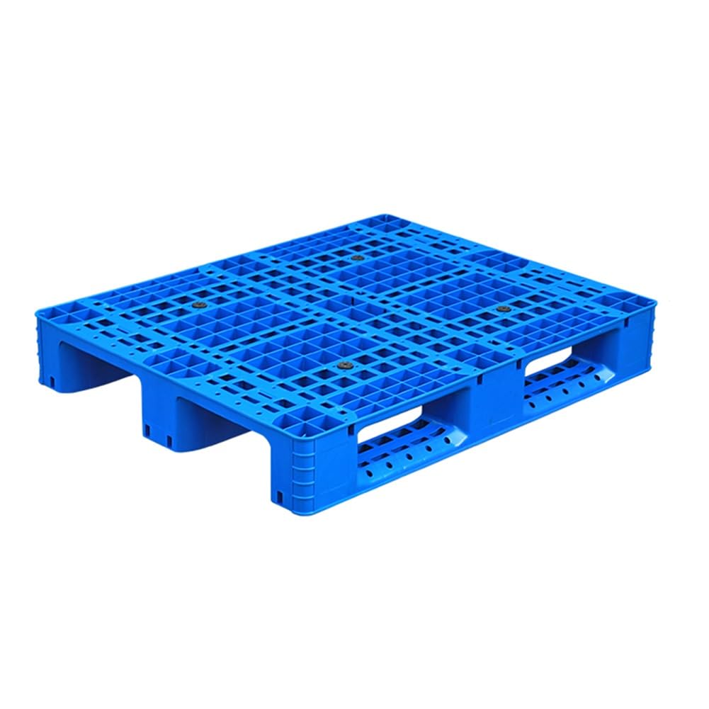 Lot de 5 palettes légères en plastique imperméable avec grilles respirantes pour intérieur et extérieur Bleu 100 x 80 x 15 cm