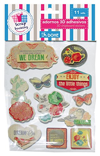 Dohe - Pack ENJOY, 11 Ornaments 3d Adhesives (18054), Verschiedene Farben