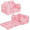 Pink kids sofa 2 in 1 kids couch fold out convertible sofa to bed for girls and boys  urban country home decor