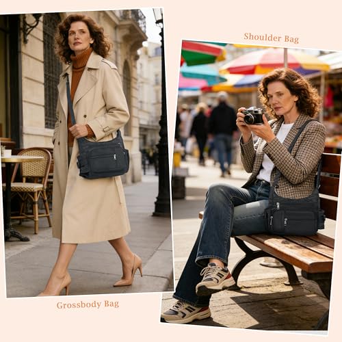 Image of VOLGANIK ROCK Crossbody Bags for Women RFID Lightweight Travel Shoulder Bag Waterproof Nylon purses and handbags Pocketbook