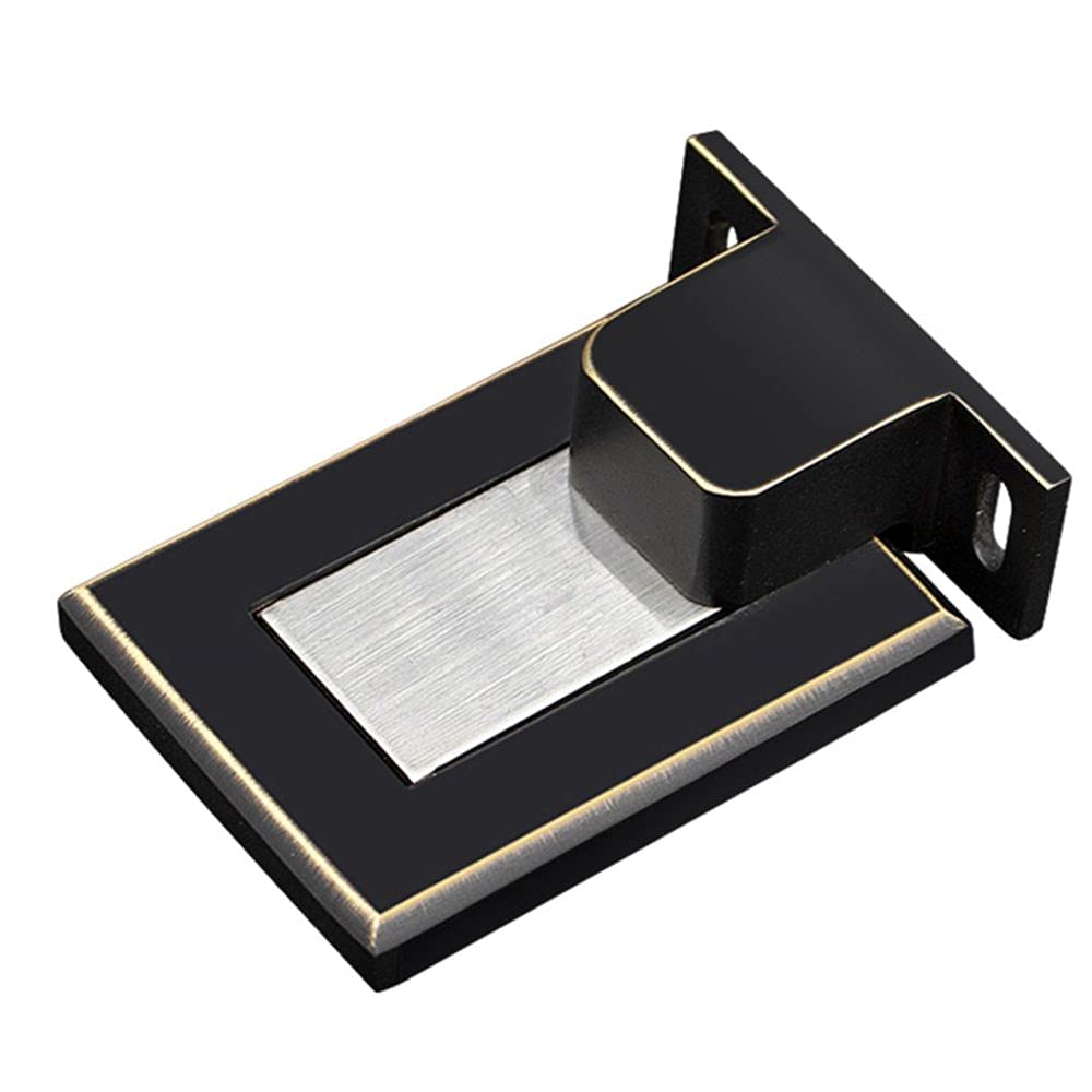 Door Stop Doorstop Stoppers,Strong Magnetic Invisible Floor Installation Brass Stopper, Punching,Black Bronze