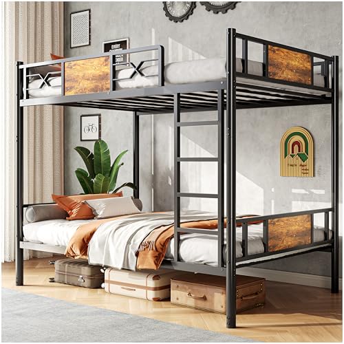 Reviews de Literas Con Colchones los más solicitados. 44 Simple Wisdom 1M Literas Individuales,Literas Matrimonial en Dos Camas Individuale,Litera para Hierro + Madera,Litera Equipado con Barandillas de Seguridad y Escalera (Retro Color)