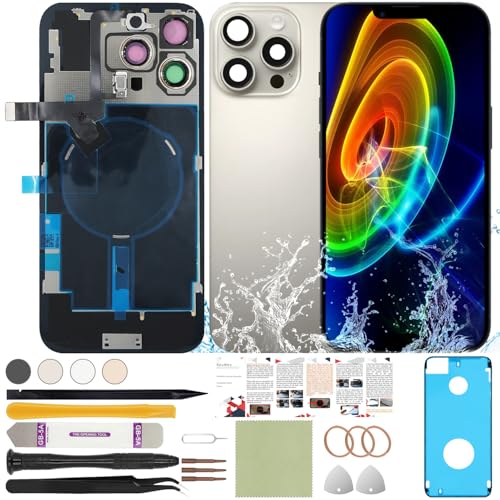ReuWeu Back Screen Glass Replacement Compatible with iPhone 16 Pro Max All Carriers 6.9(Natural)