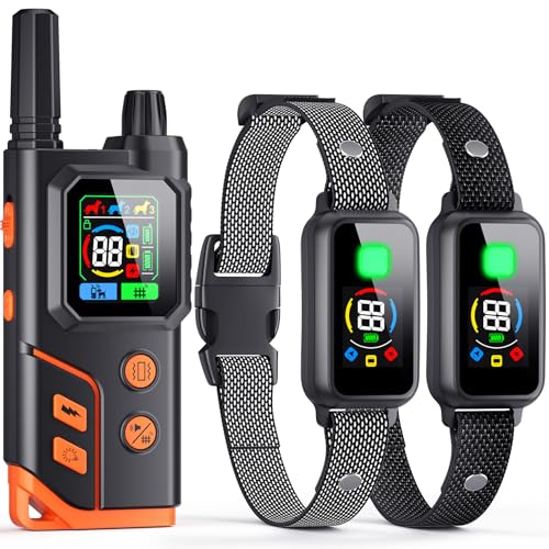2In1 Wireless Dog Collar Fence System & Correction Collar, Invisible Electric Fence for Dogs Remote Range 25-3500ft, 4 Training Modes, Rechargeable Waterproof Pet Containment for Outdoor (Black Grey)