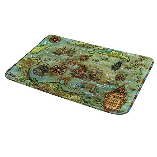 Tapis de bain antidérapant velours corail bleu 91×61cm pour sol sec - 6