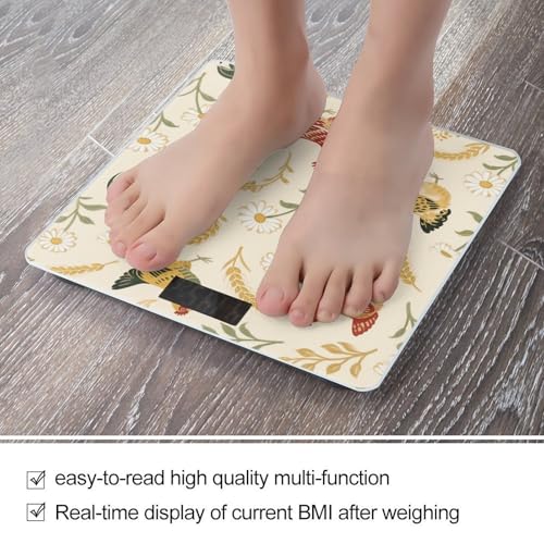 Báscula digital de baño con diseño de gallina y gallo miniatura 5