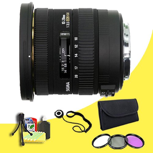 Sigma 10-20mm F3.5 EX DC HSM Lens for Nikon Digital SLR Cameras + 82mm 3 Piece Filter Kit + Lens Cap Keeper + Deluxe Starter Kitï¿½ DavisMAX Bundle