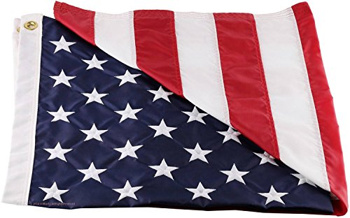 American Flag - 100% Made In USA - Strong Like Americans Made By Americans: Embroidered Stars - Sewn Stripes - 5x8 ft