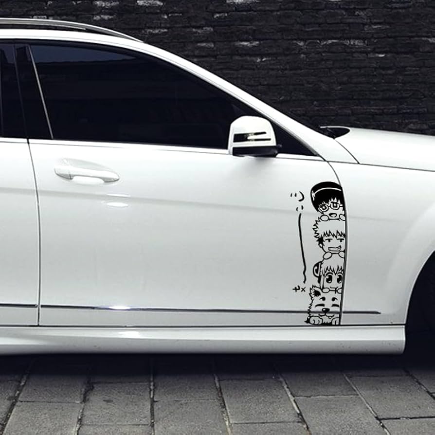 Amazon.co.jp: 銀魂 ステッカー 車用 シール 志村新八 坂田銀時