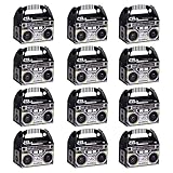 12 Pieces 80s 90s Novelty Boom Favor Boxes Boombox Prop Radio Decorations Table Centerpieces Decor for Retro 1980s Theme Hip Hop Party Favors