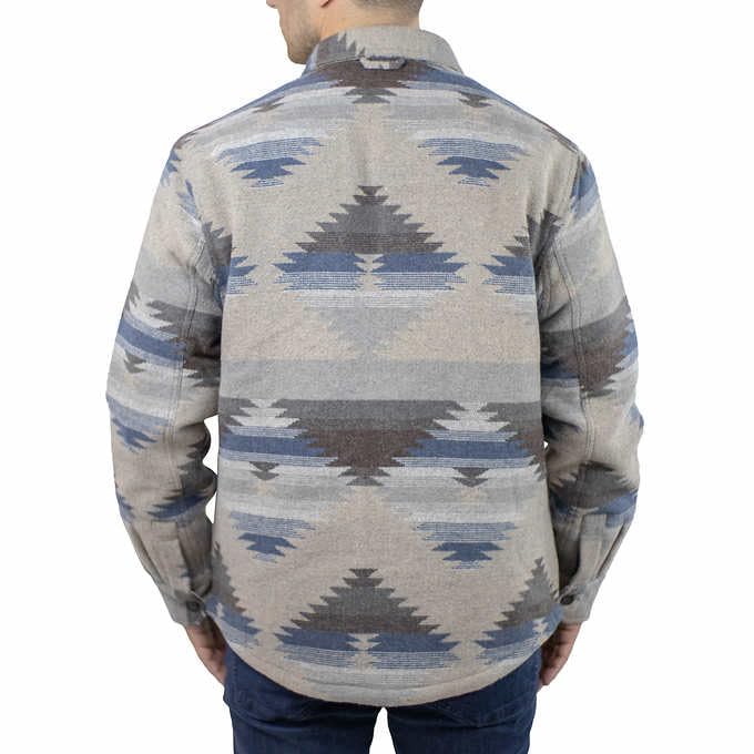 Jachs Men's Wool Blend Sherpa Lined Flannel Shirt Jacket2