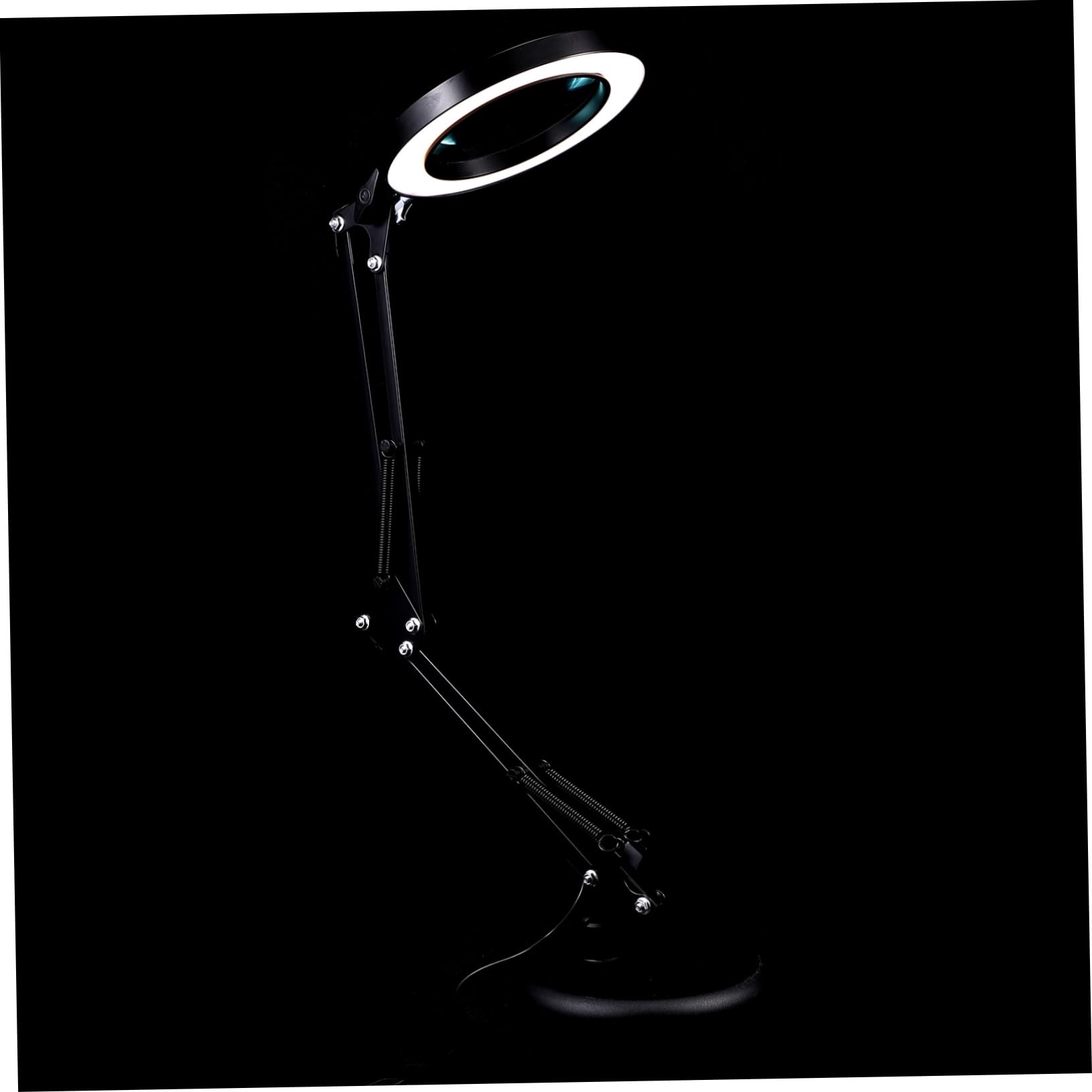 Ipetboom Lámpara de Escritorio LED Lupa y Carga Usb, Luz Regulable Negra de Hierro y Abs para Trabajo de Maquillaje, Lectura y Estudio