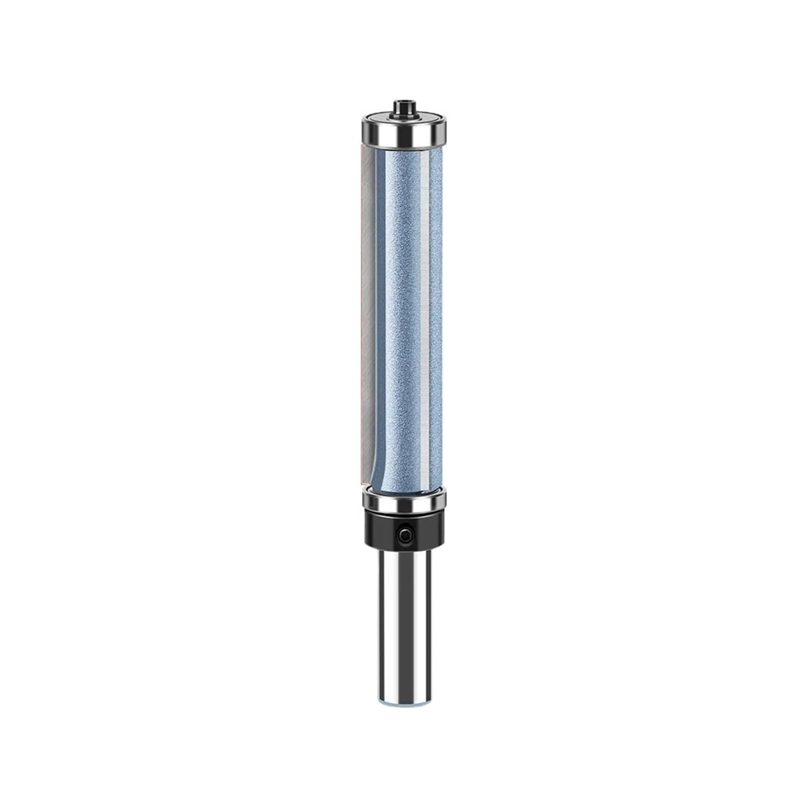 Broca enrutadora de acabado a ras vástago 1/2 ", rodamiento superior inferior, 3 alas for puertas gabinete, recortadora bordes carburo 12mm, 1 ud(3RSZCXBD0.5inx19 x76)