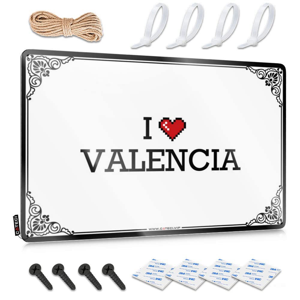 Fzfn Colour Decoration Funny Stuff Vintage Wall Decor | I Love Valencia Country Decor For Dressing Home Decoration(30X40cm)