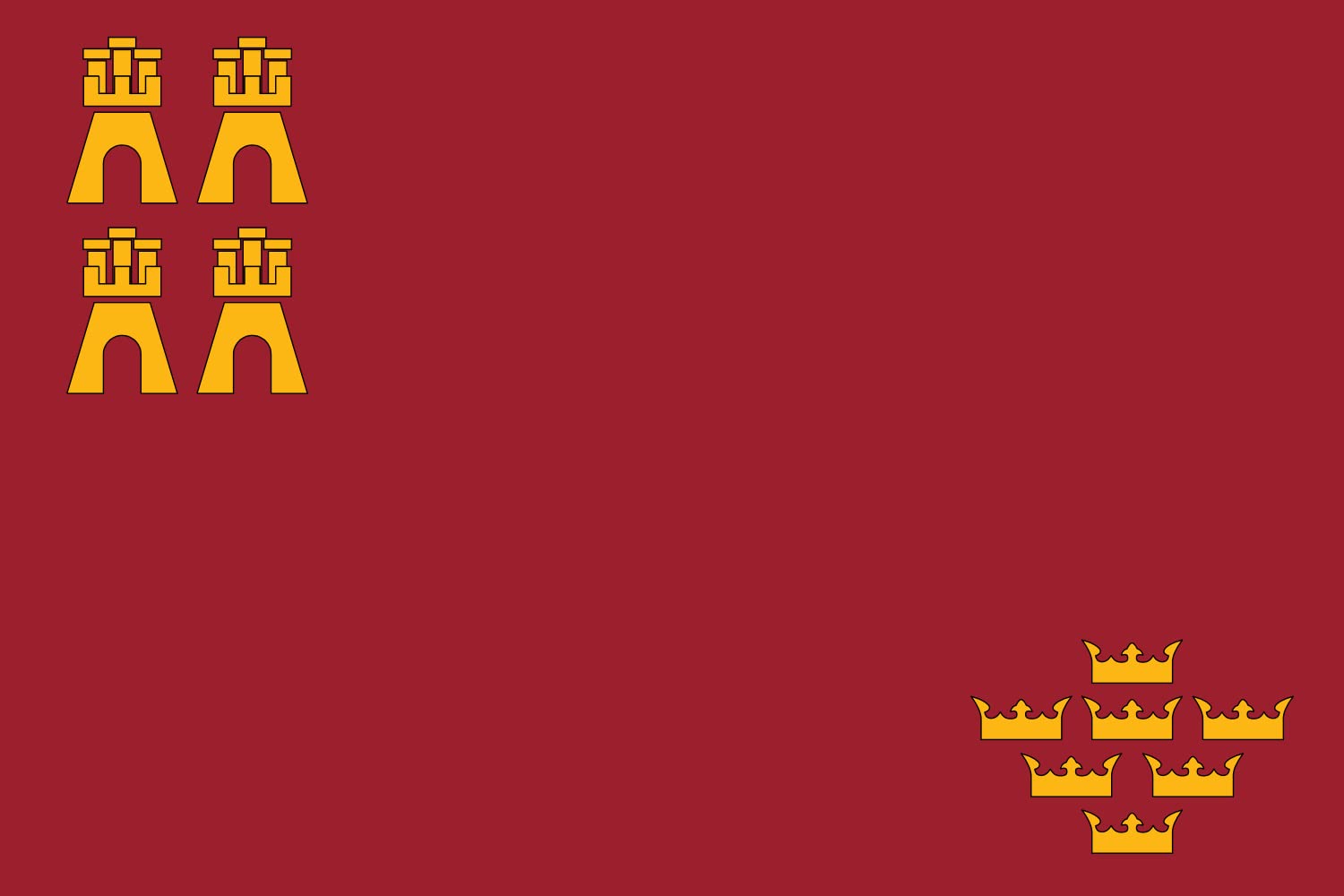 Drapeau Murcie grand format résistant au vent pour mât extérieur durable