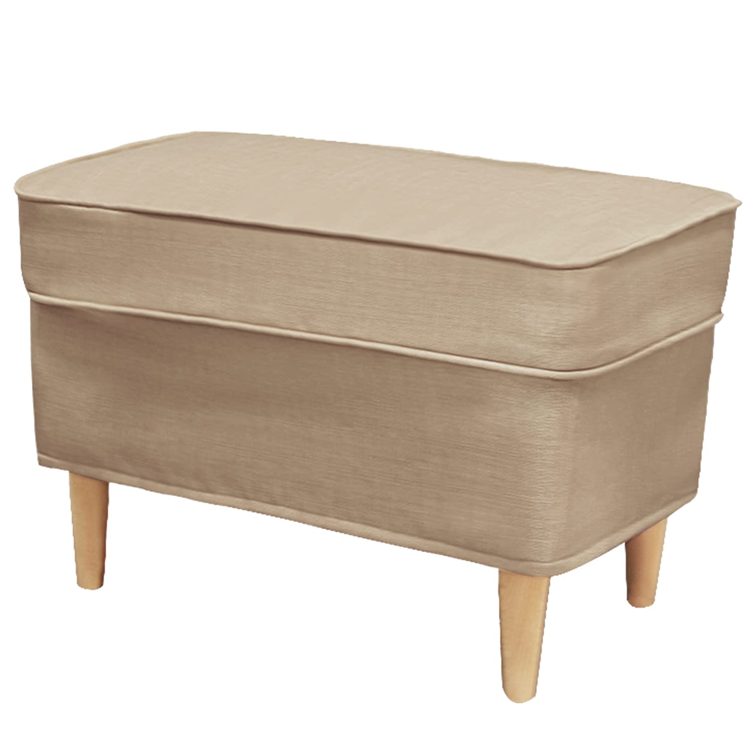 CRIUSJA Ottoman Cover ONLY! for IKEA Strandmon Footstool, Rectangle Ottoman Couch Cover for Living Room, Armchair Sofa Ottoman Slipcover (S-4)