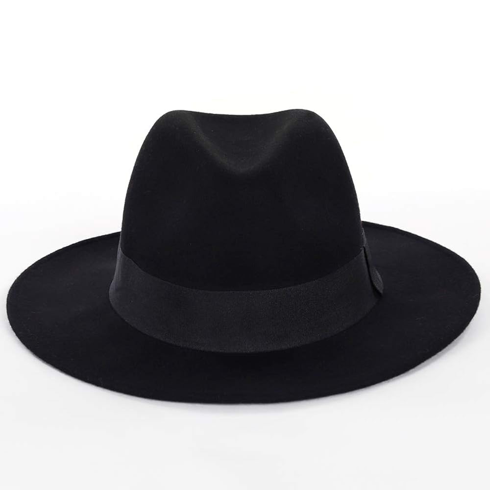 ハット Studded Wool-felt Wide Brim Hat Amazon.com: Wool Felt Wide Brim Fedora Hats for Women Men