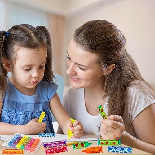 24 Stück Mini Textmarker Set Bonbon Kawaii Marker Stifte für Mädchen Highlighter Pen Klein für Schulsachen Bürobedarf - Geschenke für Erwachsene Kinder (6 Farben)