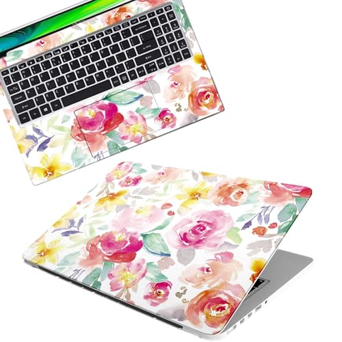 Image of Galaxsia Floral D4 Full Body Vinyl Laptop Skin /Sticker /Cover Upto 15.6 Inches Laptops Laminated-Removable-HD Quality Compatible for Hp-Dell-Sony-Lenovo-Asus etc.(15x10 Inches)