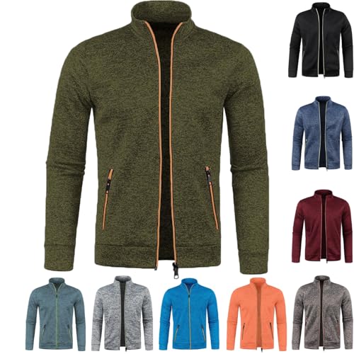 Jackets for Men Fleece Lightweight Jacket Full Zip Collared Jacket Stylish Windbreaker Fashion Coats Fall Outfits 2024